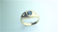 Ring Sommer Man Classici in Yellow Gold Zaffiro 1.02 Ct ZAF CT 1.02 DIA CT 0.16 G/VS - ZAF CT 1.02 DIA CT 0.16 G/VS